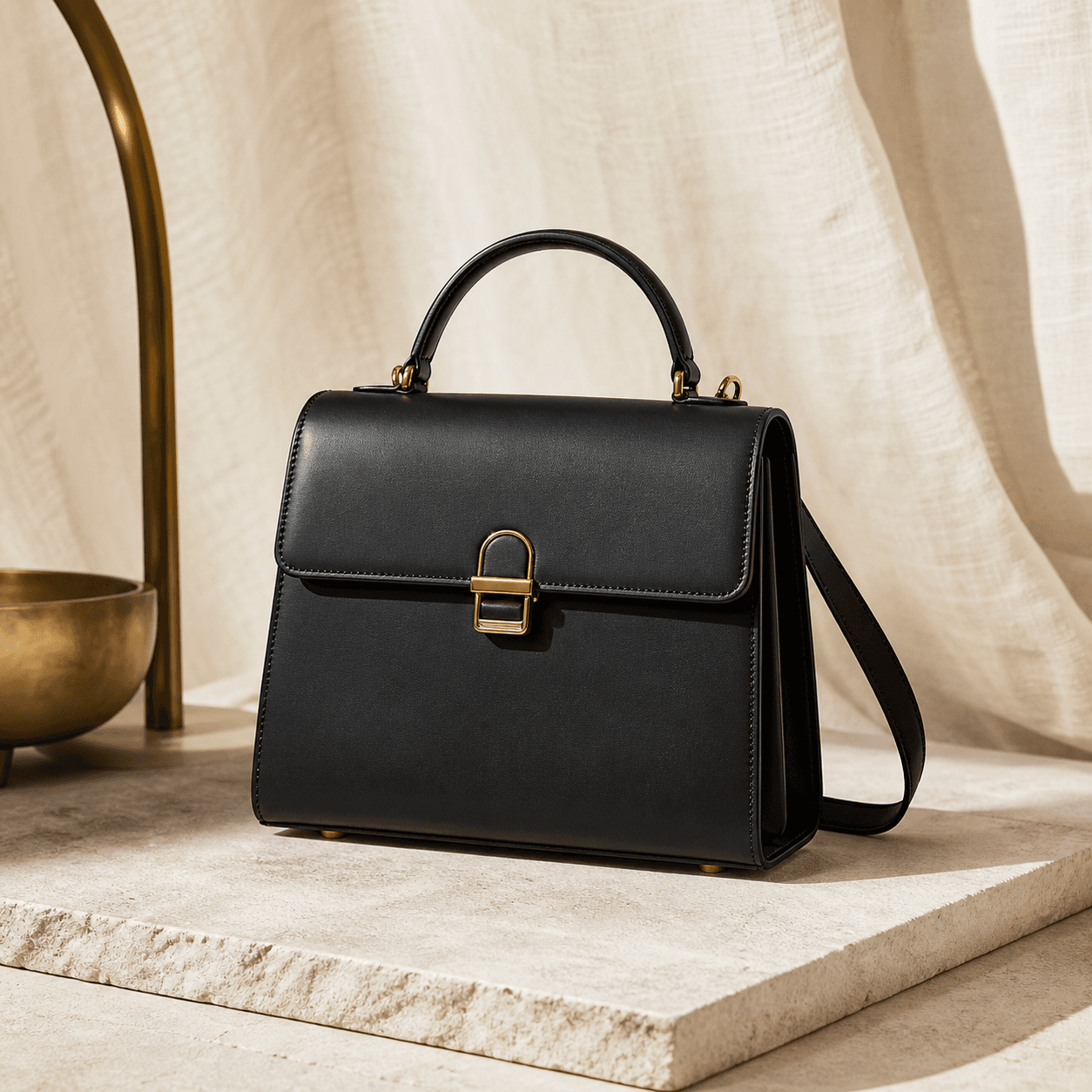 Noir structured handbag